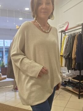 Salaş Yumuşak İtalyan Kazak Bej