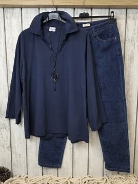 Havuç Kesim Kot Pantolon Denim Mavi