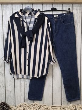 Havuç Kesim Kot Pantolon Denim Mavi