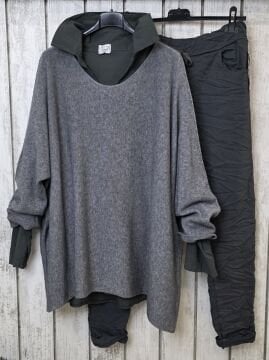 Salaş Yumuşak İtalyan Kazak Gri