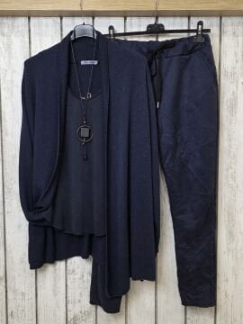 Güderi Dokulu İtalyan Pantolon Lacivert