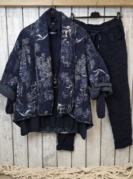 Likralı İtalyan Pantolon Lacivert