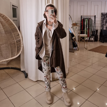 Oversize İtalyan Yağmurluk Kahve