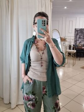 %100 Pamuklu İnce Gömlek Yeşil