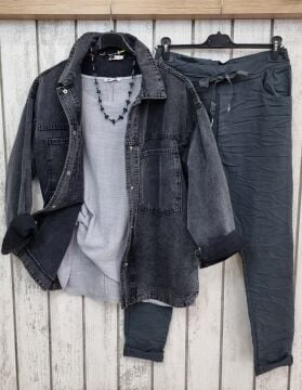 İtalyan Likralı Antrasit Pantolon