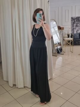 İtalyan İpek Pantolon Siyah