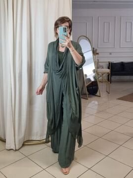 İtalyan İpek Pantolon Haki