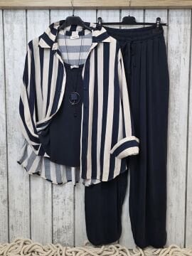 Paçası Lastikli Jarse Pantolon Lacivert