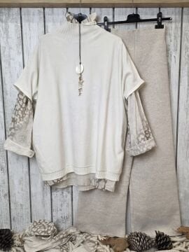 Bol Paça Bej Triko Pantolon