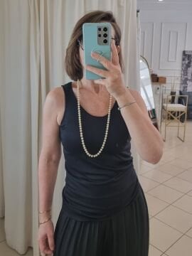 Dar Kesim Soğuk İp Triko Atlet Siyah