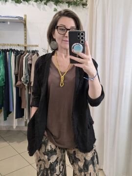 %100 Keten İtalyan Siyah Ceket