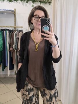 %100 Keten İtalyan Siyah Ceket