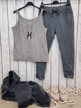 Pamuklu İtalyan Atlet Gri