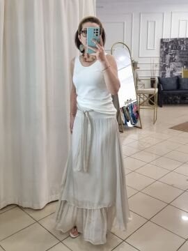 İtalyan İpek Bej Etek