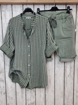 Yırtıklı Likralı Şort Mint İtalyan