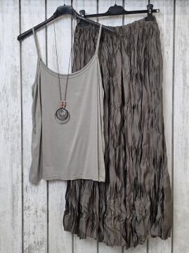 İnce Askılı Viskon Atlet Vizon Bej