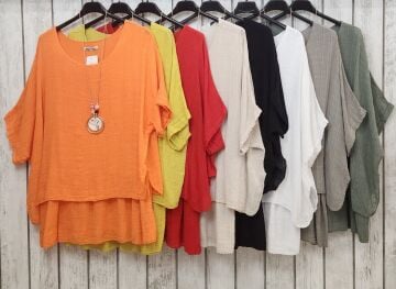 İncecik Pamuklu Oversize Haki Bluz İtalyan