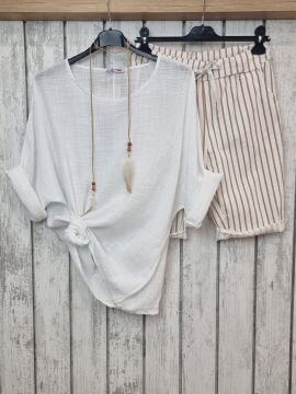Oversize İtalyan Müslin Bluz Beyaz
