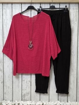 Oversize İtalyan Müslin Bluz Kırmızı