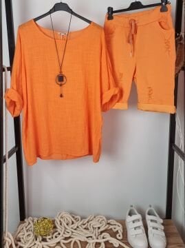 Oversize İtalyan Turuncu Müslin Bluz