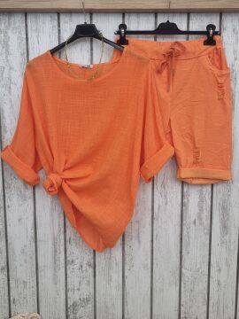 Oversize İtalyan Turuncu Müslin Bluz