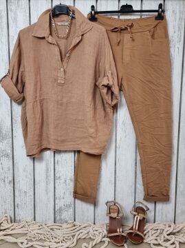 Likralı İtalyan Pantolon Camel