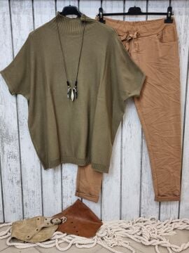 Likralı İtalyan Pantolon Camel