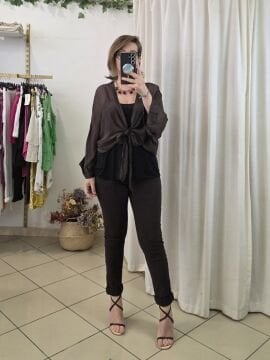 Likralı İtalyan Pantolon Kahverengi