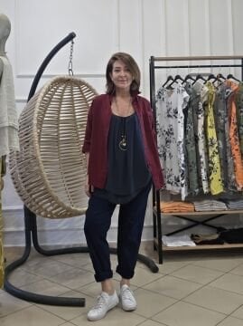 İnce Gabardin Likralı Lacivert Pantolon