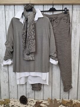 Likralı İtalyan Pantolon Vizon