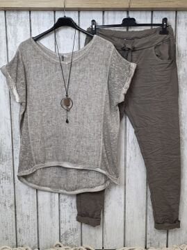 Likralı İtalyan Pantolon Vizon