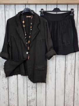 Slim Fit Plili Mini Çan Etek Siyah