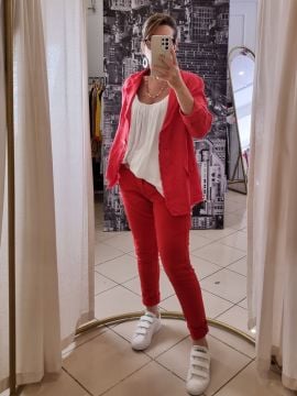 Likralı İtalyan Pantolon Kırmızı