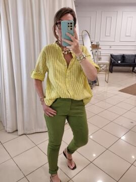 Likralı İtalyan Pantolon Çimen Yeşili