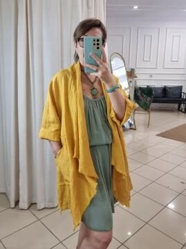 Retro Haki Taş Kolye