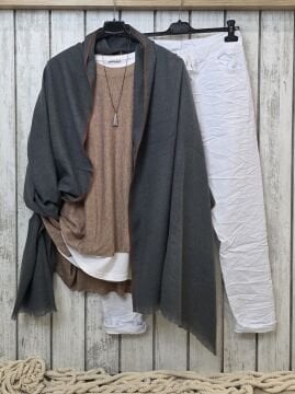 Likralı İtalyan Pantolon Beyaz