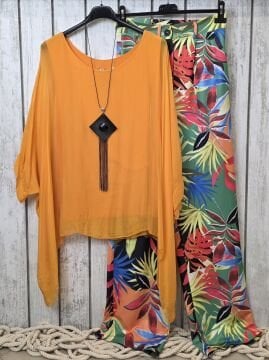 Oversize İpekli İtalyan Bluz Turuncu